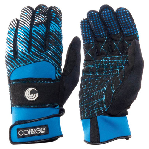 Connelly Men's Classic Waterski Gloves Blue/Black front and Back