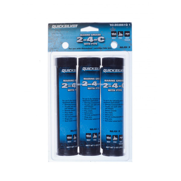 Quicksilver Marine Grease 24C with PTFE 3 Pack 3 Oz Boater's Outlet