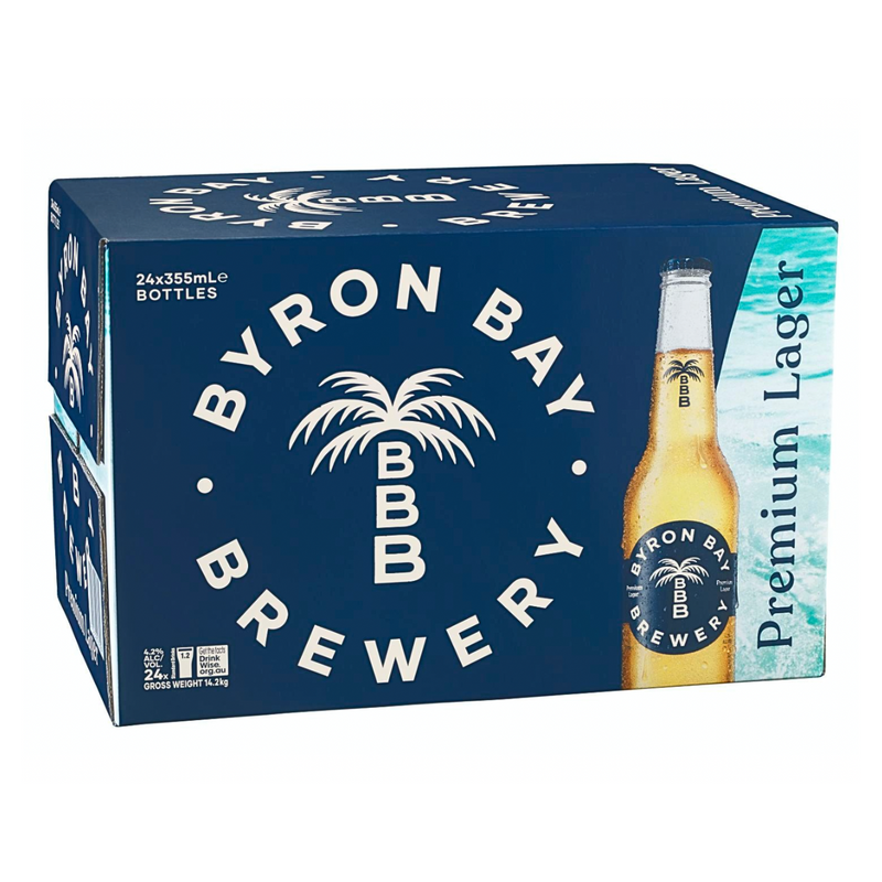 Byron Bay Premium Lager Bottle 355ml 24 Pack Carton