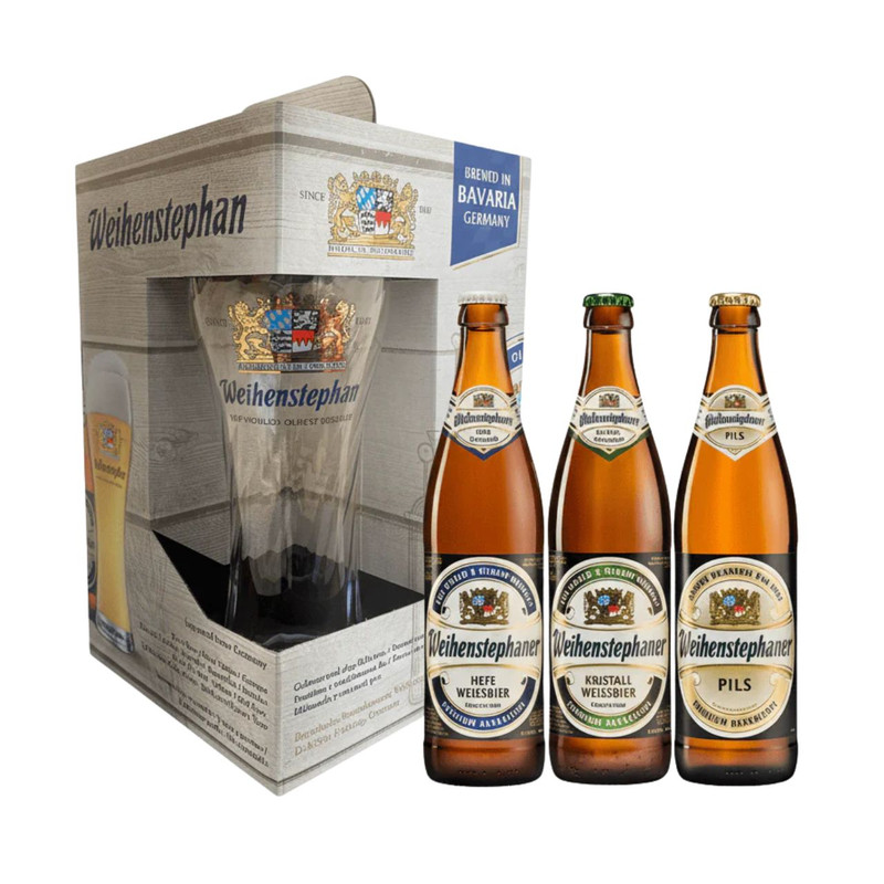 Weihenstephaner Glass Gift Pack (3 x 500ml + Glass)
