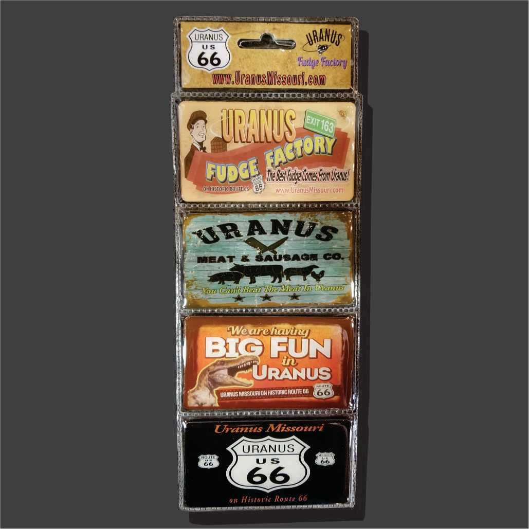 Collection of Uranus Fudge Factory and General Store Magnets - 4 pack