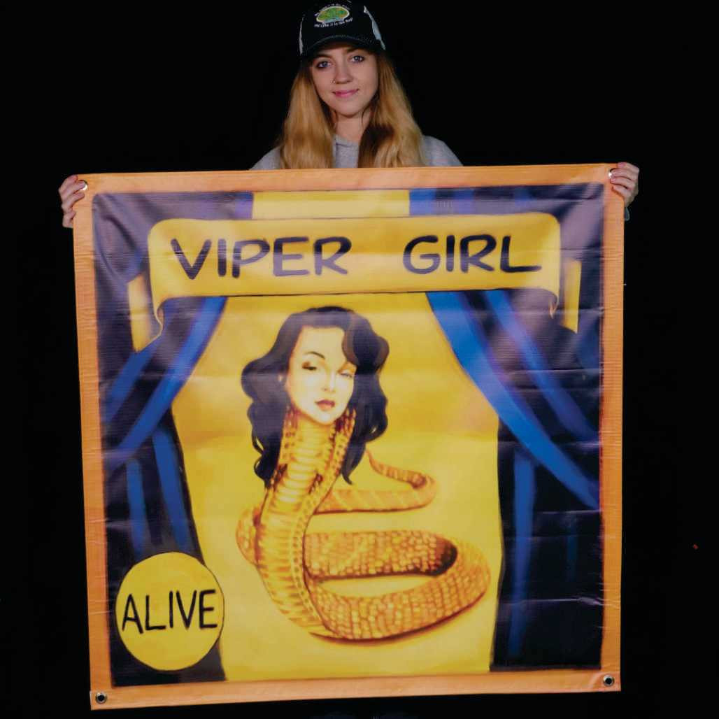 Viper Girl Sideshow Banner | Uranus Fudge Factory