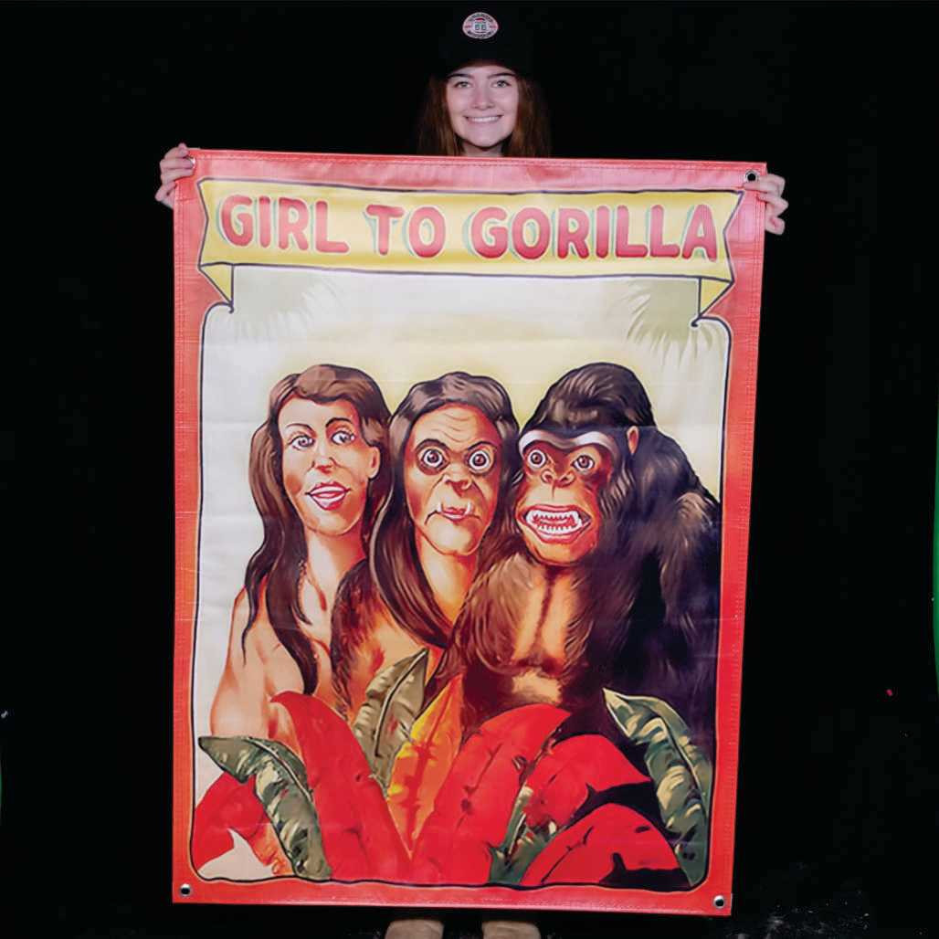 Gorilla Girl Sideshow Banner | Uranus Fudge Factory