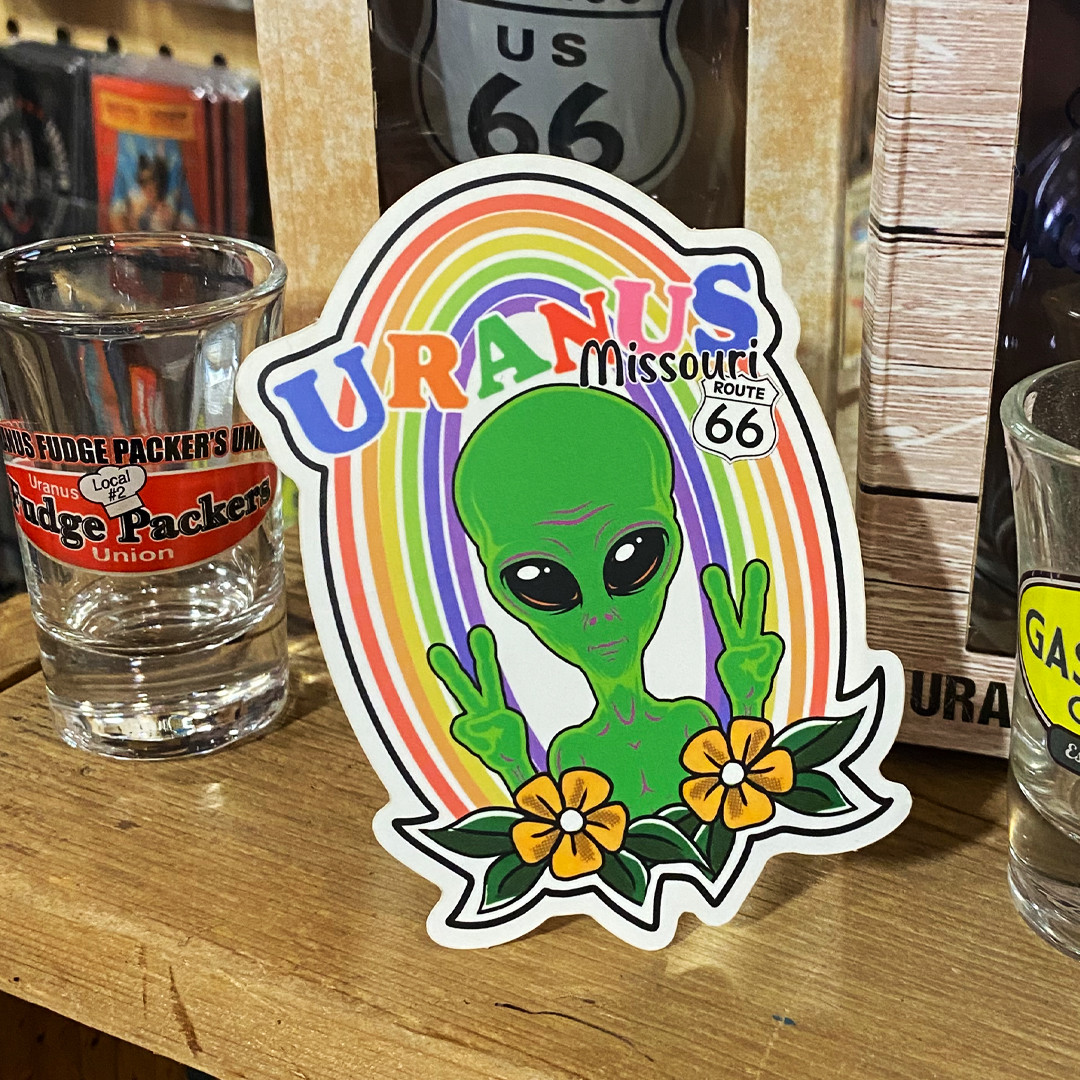 MOSSLESS ISSUE 1 zine　ポスター　缶バッチ　ステッカー Uranus Missouri Peace Alien Sticker | Uranus Fudge Factory