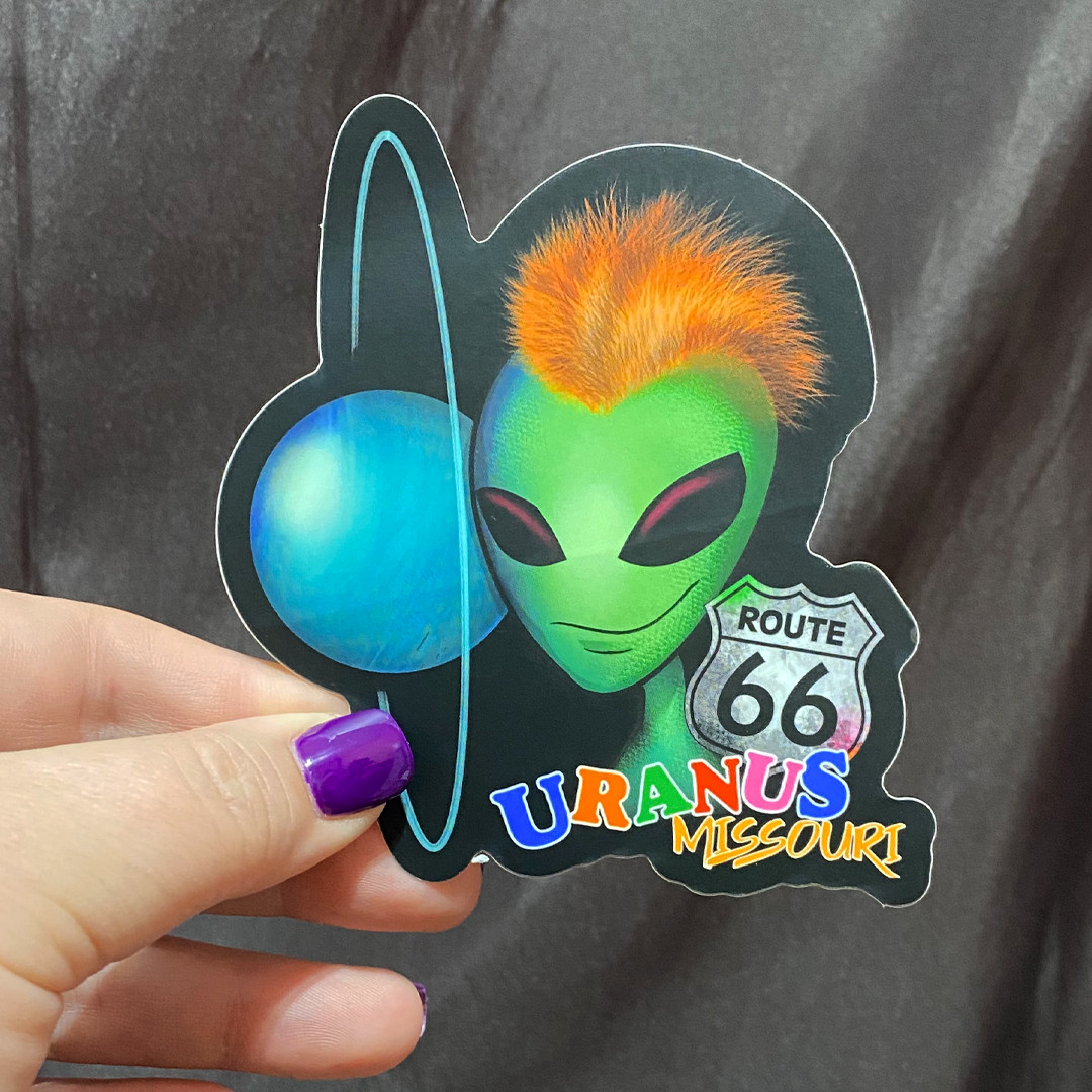 Uranus Mohawk Alien Sticker | Uranus Fudge Factory