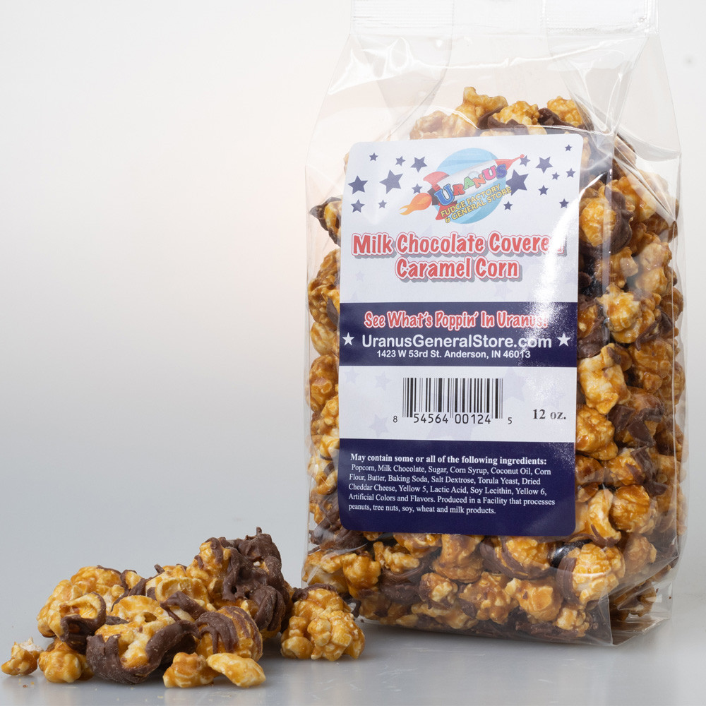 Uranus Milk Chocolate Covered Caramel Popcorn Mixing our buttery