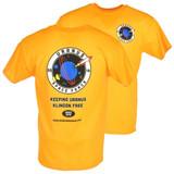 Gold Uranus Space Force novelty t-shirt from Uranus Fudge Factory