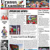 A printed holiday edition newspaper copy of the Uranus Examiner souvenir print