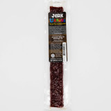 Garlic and black pepper flavor beef snack strip package isolated on white from Uranus Fudge Factory.