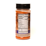 Back view of the Uranus Butt Rub bottle showing seasoning ingredients, from the Uranus Fudge Factory.