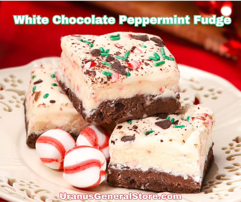 December Fudge of the Month- White Chocolate Peppermint