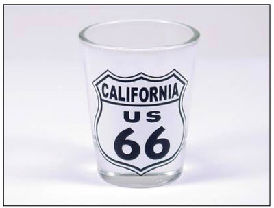 Route 66 Clear California Shotglass Route 66 Clear California Shotglass