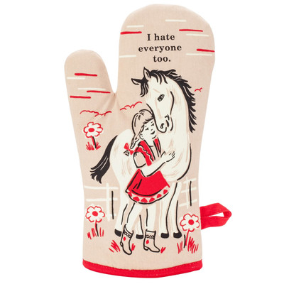 Funny I Hate Everyone insulated cotton oven mitt novelty kitchen gift from Uranus