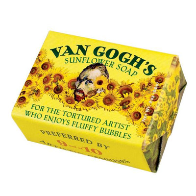 Van Gogh's Sunflower novelty foam hand soap from Uranus General Store.