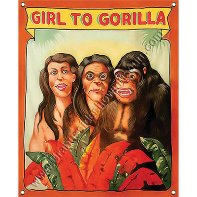 Gorilla Girl 4x3 foot vinyl sideshow banner from Uranus Fudge Factory