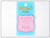 An embroidered light pink Route US 66 highway shield souvenir patch on a light blue display card