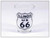 Image 1: Product Shot (image_eaf34f.png) A clear glass souvenir shot glass featuring a black and white Illinois US 66 highway shield design