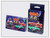 A shrink wrapped deck of Route 66 playing cards and its dark blue box featuring a vintage teal car and diner
