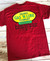 Back view of the red Uranus Gas N Lube novelty t-shirt.