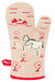 I Hate Everyone Too oven mitt back view. Illustration of two horses in a meadow.