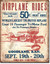Weathered vintage style metal sign advertising airplane rides from Secrist Bros Flying Circus for fifty cents.