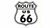 A black and white Route US 66 highway shield vinyl sticker isolated on a clean white background