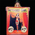 Woman holding up a large vinyl Tattooed Girl banner from Uranus Sideshow Museum.