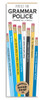 Front packaging of a novelty Pencils for Grammar Police set with funny text.