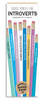 Front packaging of a novelty Excuse Pencils for Introverts set with funny text.
