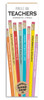 Front packaging of a novelty Pencils for Teachers set with funny quotes.