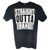 Black t-shirt displaying Straight Outta Uranus design from uranus Fudge Factory