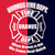 Back graphic of the red and navy Uranus Fire Dept t-shirts.