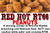Red Hot RT66 peanuts banner showcasing spicy seasoned snacks above a product label by Uranus Fudge Factory.