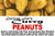 Curry peanuts banner showcasing seasoned yellow nuts above a product name label by Uranus Fudge Factory.