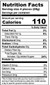 Nutrition facts label for cinnamon roll salt water taffy candies.