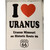 Novelty sticker featuring an I Heart Uranus Route 66 graphic print from Uranus Fudge Factory.