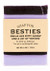 Brown and purple bar of soap for Besties package with a funny text label.