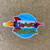 Die cut round space rocket souvenir magnet from Uranus Fudge Factory