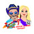 Mayor and Miss. Tiffany illustration sticker graphic isolated on a white background by Uranus Fudge Factory.