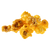 A small cluster of sweet and savory gourmet popcorn pieces on a white background by Uranus Fudge Factory.