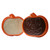 Vanilla and chocolate fudge jack-o'-lanterns side-by-side on a plain white background by Uranus Fudge Factory.
