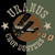 The design shows a vintage biplane over a brown circle with arched white text saying "Uranus Crop Dusters".