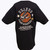 The back view of the black Uranus Crop Dusters shirt, part of the exclusive apparel line at the Uranus Fudge Factory.