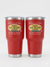 Red Uranus Gas N Lube stainless steel tumbler with humorous slogan and logo on clean white background.