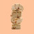 A stack of four squares of Peach Cobbler Fudge against a peach background. 