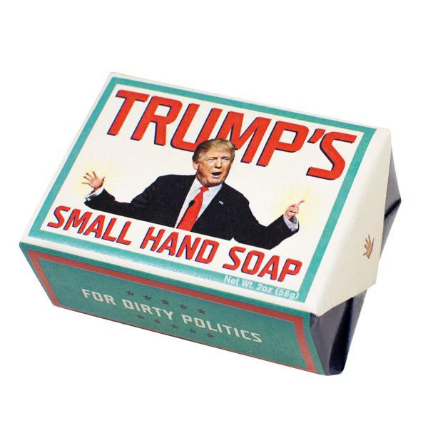 Trump's Small Hand novelty foam hand soap from Uranus General Store.