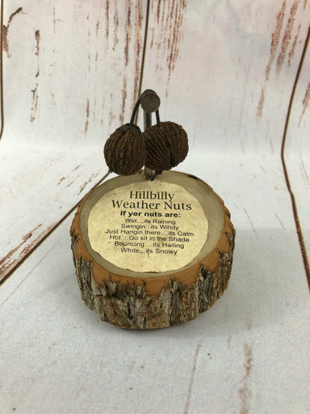 Funny Hillbilly Weathernut wooden weather station gag gift at Uranus General Store