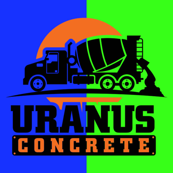  Front logo of Uranus Concrete Co. T-Shirt featuring a bold truck graphic and cheeky slogan that brings Route 66 fun to your wardrobe.