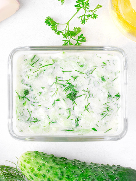 Prepared Dilly Dip Mix served in a bowl with fresh vegetables, a refreshing snack from the Uranus Fudge Factory.