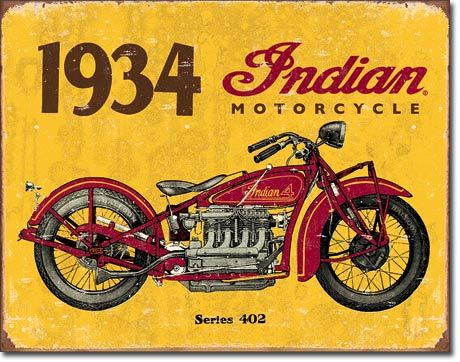 Indian Head 看板 RRLビンテージ vintage 20s 30s 1934 Indian Motorcycle | Metal SIgns